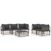 vidaXL Loungegrupp 6 delar med dynor antracit konstrotting