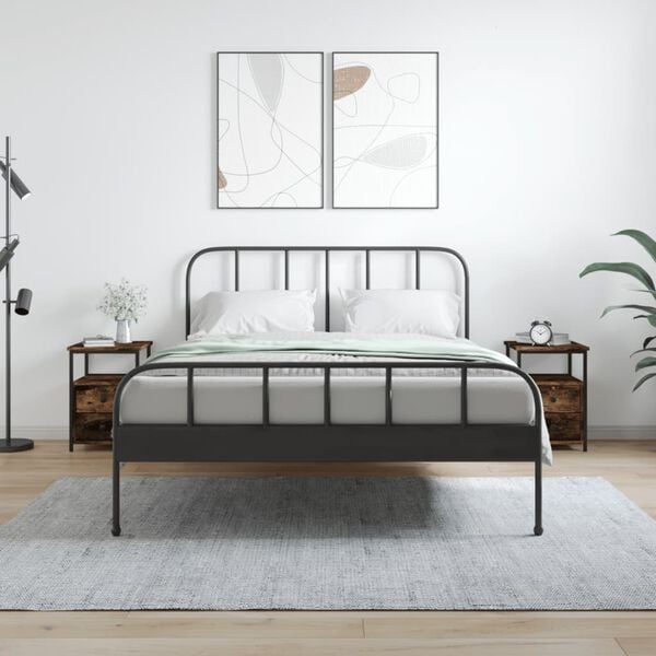 vidaXL S&auml;ngbord 2 st r&ouml;kf&auml;rgad ek 34x35,5x50 cm konstruerat tr&auml;