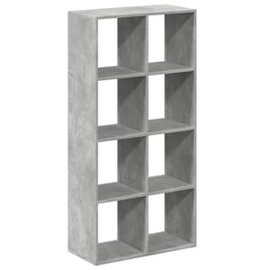 vidaXL Bokhylla/Rumsavdelare betonggr&aring; 69,5x29x137,5cm konstruerat tr&auml;