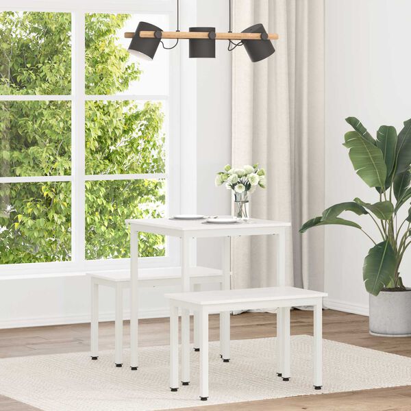 vidaXL Matbord Vit 60 x 60 x 75 cm Massiv furu