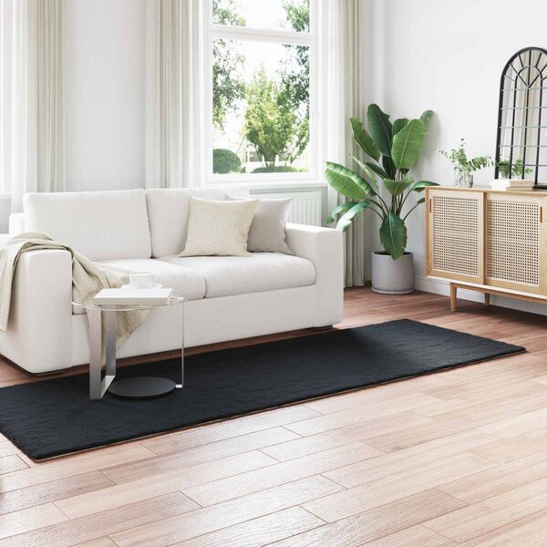 vidaXL Fusk-kaninp&auml;lsmatta Olite Svart 80 x 250 cm Polyester