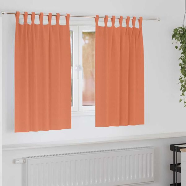 vidaXL M&ouml;rkl&auml;ggningsgardiner med Ringar 2 pcs Terracotta 140 x 140 cm