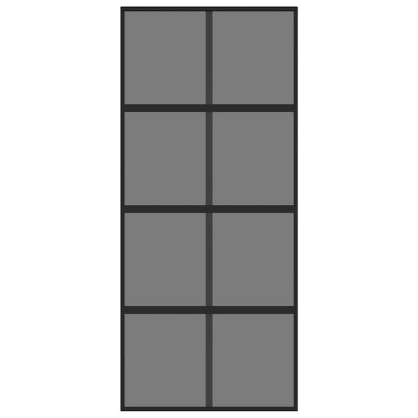 vidaXL Skjutdörr svart 90x205 cm härdat glas och aluminium