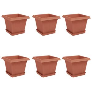 vidaXL V&auml;xtkrukor 6 pcs Murgr&ouml;n 20 x 20 x 16 cm Plast