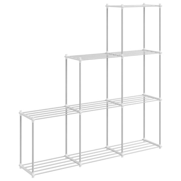 vidaXL Tubular Shelf med lagring Vit 129 x 27 x 132 cm Aluminium
