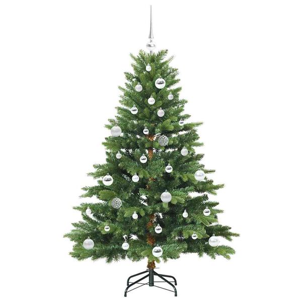 vidaXL Konstgjord julgran med 150 LED-lampor Gr&ouml;n 150 cm PE och PVC
