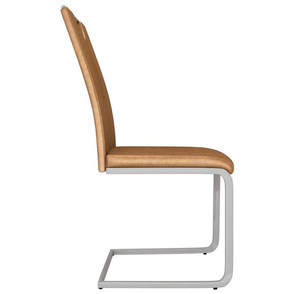 vidaXL Matstolar 2 st brun konstl&auml;der