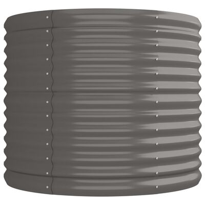 vidaXL Odlingslåda pulverlackerat stål 224x80x68 cm grå