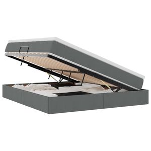 vidaXL F&ouml;rvaringss&auml;ng med madrass M&ouml;rkgr&aring; 180 x 200 cm Polyester