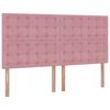 vidaXL Ottoman s&auml;ngram med madrasser rosa 160x200 cm sammet