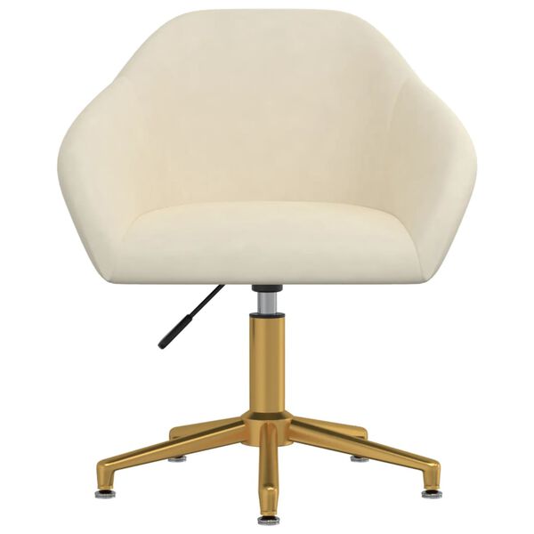 vidaXL Snurrbar matstol gr&auml;ddvit sammet