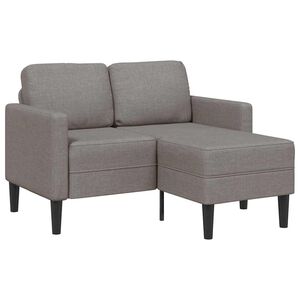 vidaXL 2-sitssoffa med sch&auml;slong L-formad taupe 125 cm tyg