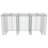 vidaXL Gabionmur för soptunnor galvaniserat stål 270x100x130 cm
