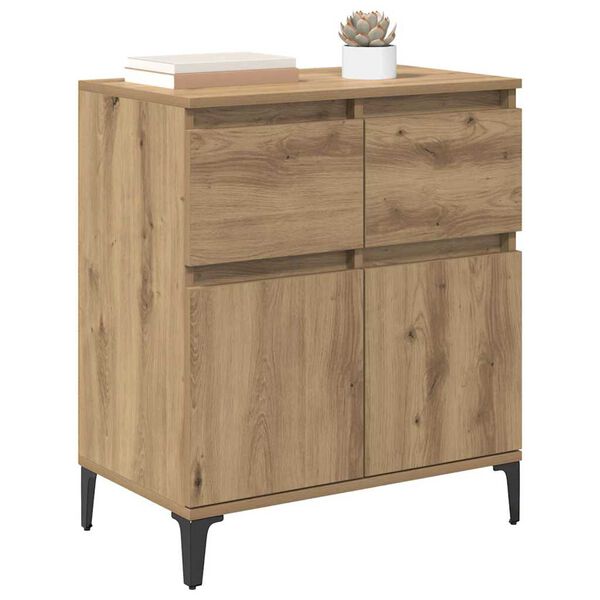 vidaXL Sideboard Artisan Ek 60 x 35 x 70 cm Konstruerat tr&auml; och j&auml;rn