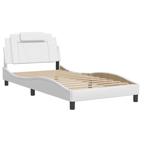 vidaXL Bed Frame "Viana" with LED without Mattress White 100x200 cm