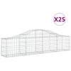 vidaXL Gabion b&aring;gformad 25 st 200x30x40/60 cm galvaniserat j&auml;rn