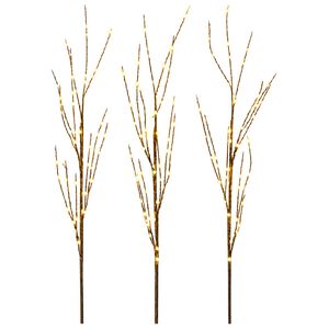 vidaXL LED-koppargrenar f&ouml;r juldekoration 3 st Brun 62 cm St&aring;l