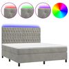 vidaXL Rams&auml;ng med madrass & LED ljusgr&aring; 180x200 cm sammet