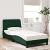 vidaXL Bed with Mattress Dark Green 90x190 cm Velvet