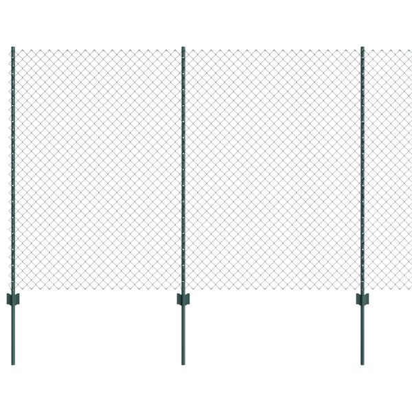 vidaXL St&auml;ngsel med stolpe Gr&ouml;n 1,6 x 10 m St&aring;l och PVC