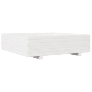 vidaXL Odlingsl&aring;da 90x90x26,5 cm vit massiv furu