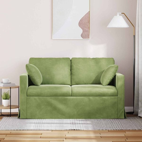 vidaXL Soffa Ljusgr&ouml;n 138 x 78 x 80 cm Sammet