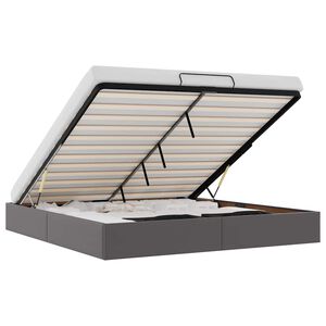 vidaXL Ottoman s&auml;ngram utan madrass gr&aring; 200x200 cm konstl&auml;der