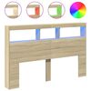 vidaXL S&auml;nggavel med LED sonoma-ek 160x17x102 cm