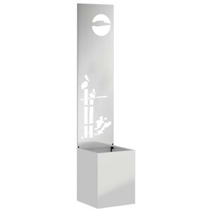 vidaXL Tr&auml;dg&aring;rds integritetssk&auml;rm Silver 32 x 140 cm Galvaniserat st&aring;l