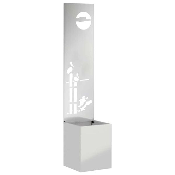 vidaXL Tr&auml;dg&aring;rds integritetssk&auml;rm Silver 32 x 150 cm Galvaniserat st&aring;l