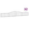 vidaXL Gabioner b&aring;gformade 2 st 400x30x40/60 cm galvaniserat j&auml;rn