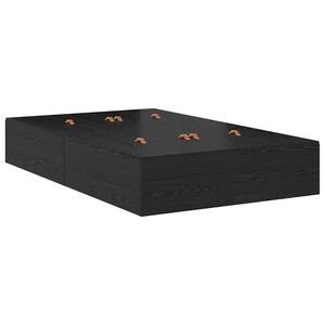 vidaXL Förvaringssängram Svart Ek 120 x 200 cm Konstruerat trä