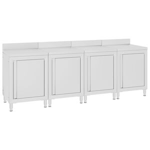 vidaXL Arbetsb&auml;nk f&ouml;r stork&ouml;k 240x60x96 cm rostfritt st&aring;l