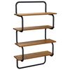 vidaXL 4-Tier V&auml;gghylla Gammalt tr&auml; 40 x 24,5 x 104 cm Konstruerat tr&auml;