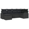 vidaXL Soffset med kudde med lagring 6 pcs Svart konstrotting