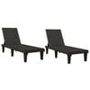 vidaXL Sols&auml;ngar 2 st svart 155x58x83 cm polypropylen