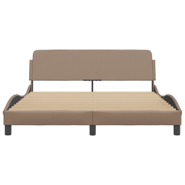 vidaXL Bed Frame "Dover" Cappuccino 160x200 cm Faux Leather