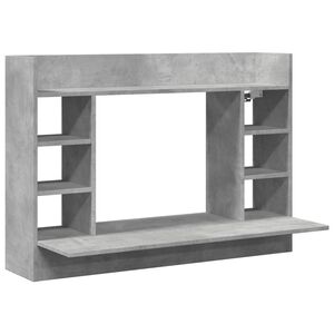 vidaXL V&auml;ggmonterat skrivbord betonggr&aring; 105x48x75 cm konstruerat tr&auml;