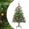vidaXL Konstgjord julgran med LED -remsljus Gr&ouml;n 150 cm PVC och metall