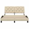 vidaXL Bed Frame without Mattress Cream 140x190 cm Fabric