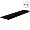 vidaXL Trappstegsmattor 16 pcs m&ouml;rkbrun 120x25x2 cm massiv ek