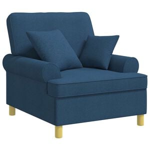 vidaXL XL f&aring;t&ouml;lj med dynor Bl&aring; Tyg