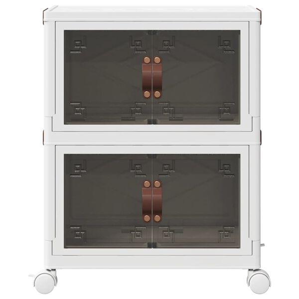 vidaXL F&ouml;rvaringsl&aring;da stapelbar med hjul 2 niv&aring;er 28L 48,5x29,5x59,5cm