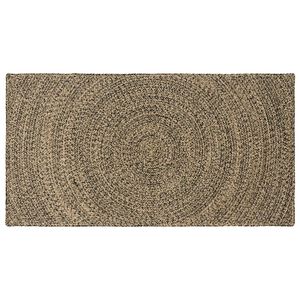 vidaXL Omr&aring;desmatta Naturlig och svart 100 x 200 cm Jute