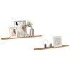 vidaXL V&auml;gg hylla med hylla 2 pcs Brun 115 x 9 x 3 cm Konstruerat tr&auml;