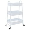 vidaXL F&ouml;rvaringsvagn 3 hyllor vit 42x41,5x77 cm st&aring;l
