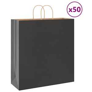 vidaXL Pappersp&aring;sar 50 st med handtag svart 45x17x48 cm