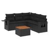 vidaXL Loungegrupp med dynor 6 delar svart konstrotting