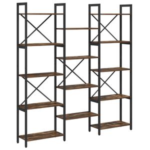 vidaXL Hyllsystem 156 x 25 x 167 cm Konstruerat tr&auml; R&ouml;kt ek