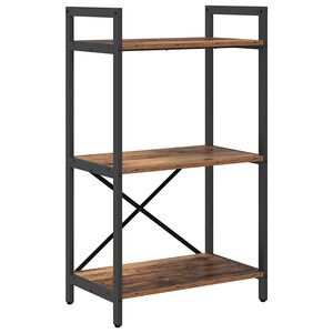vidaXL Hyllsystem 3 niv&aring;er 56 x 34 x 96 cm Konstruerat tr&auml; Gammalt tr&auml;